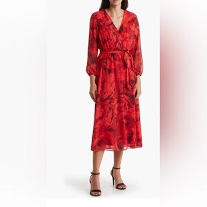 Brand New with tags! Beautiful Tash & Sophie Faux Wrap Toe Waist Floral Dress XL